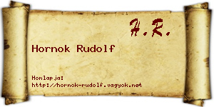 Hornok Rudolf névjegykártya